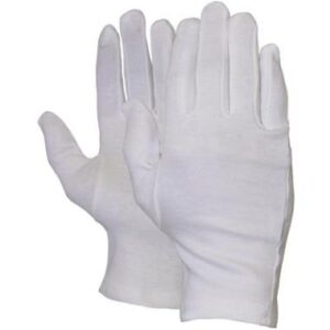 Handschoen Interlock wit 100% katoen