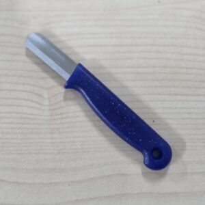 Bandstaal mes blauw ronde top